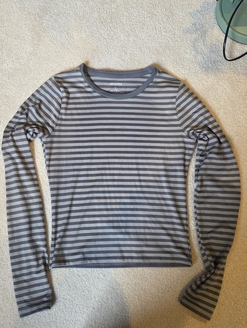 Hollister striped grey long sleeve shirt